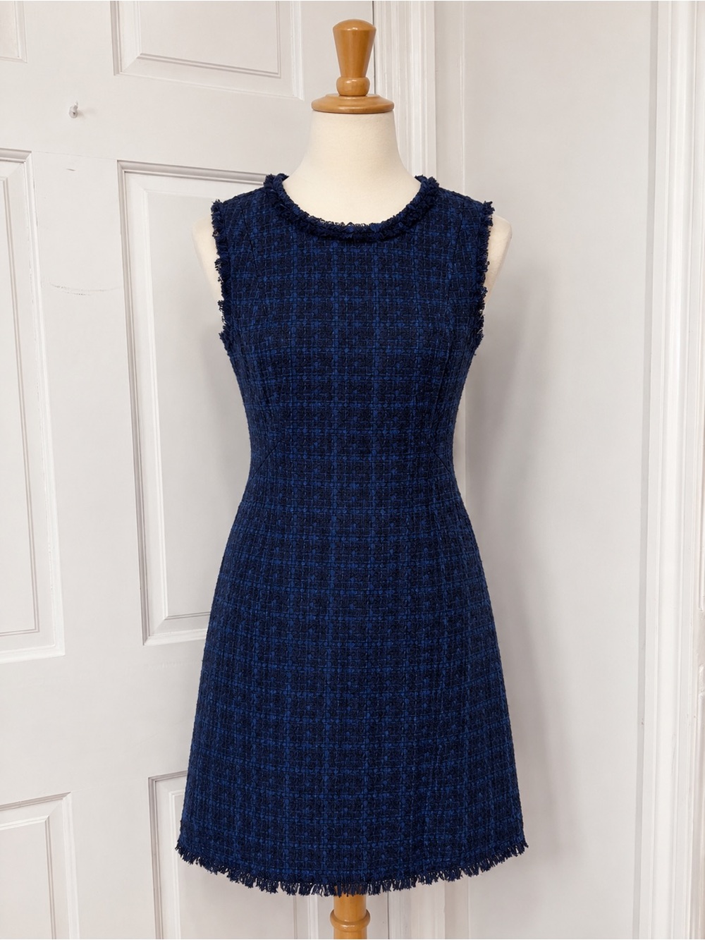 kate spade Navy Tweed Sleeveless A-Line Dress